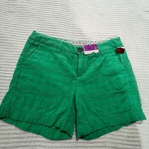 New Merona  Green Eyelet Women's Shorts with Pockets Lined - size 2